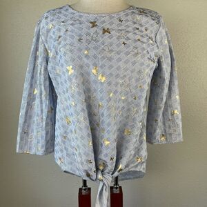 Solitaire Butterfly Tunic Top Size M EUC